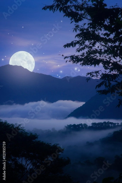 Obraz landscape with moon