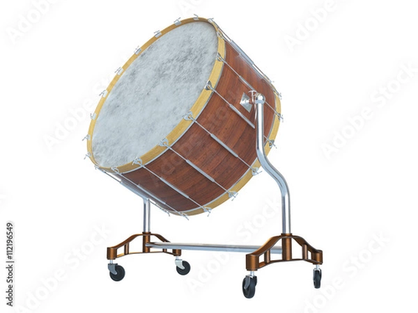 Obraz Orkiestra Duży bęben na białym renderowania 3D