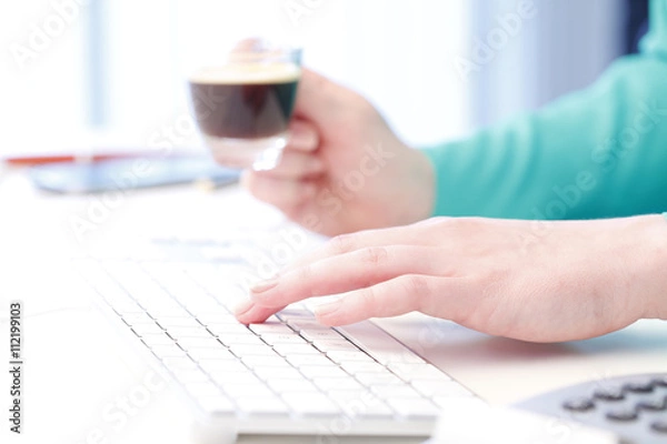 Obraz Typing on keyboard