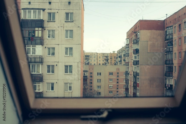 Obraz View of window to city