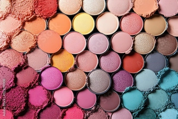 Fototapeta Colorful crushed eyeshadow makeup palette