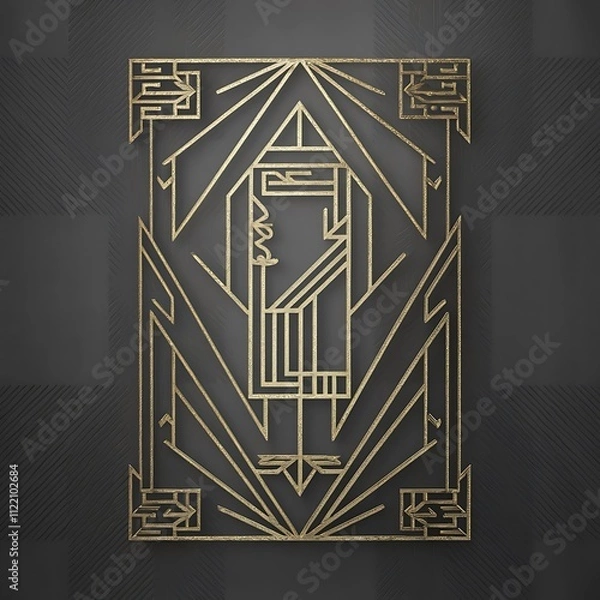 Fototapeta Minimal 20s geometric design poster, vector template with primitive shapes elements, modern hipster style