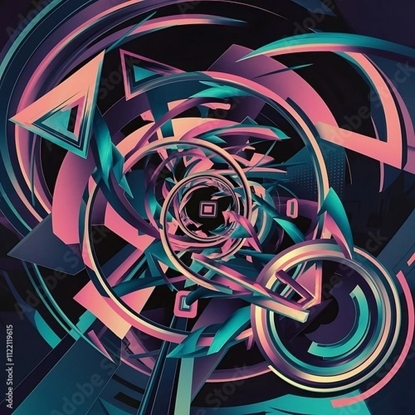 Fototapeta Vector set of abstract geometric shapes