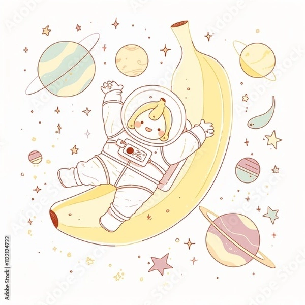 Fototapeta Astronaut Banana's Cosmic Adventure