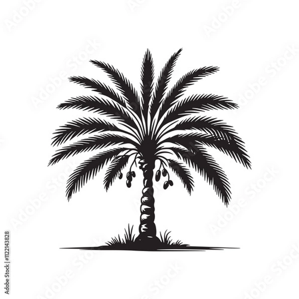 Fototapeta date palm with dates vector design illustration