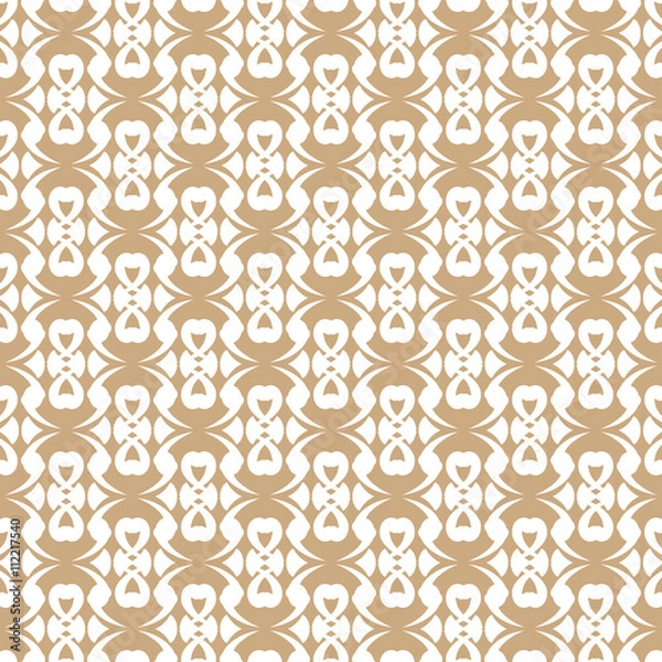 Fototapeta Seamless color pattern with abstract geometric design. Wallpaper style of Art Deco. White and gold ornament.