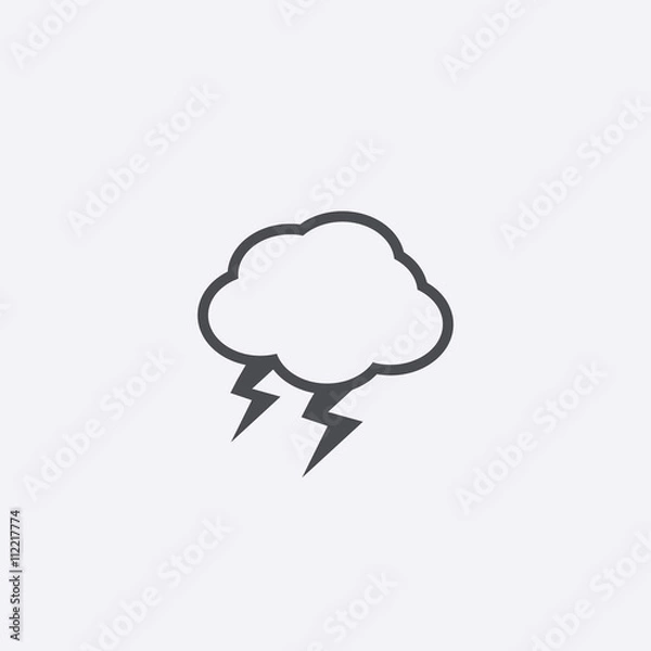 Obraz Cloud and lighting thunderstorm icon