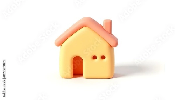Fototapeta a color house 3D render isolated on white background create with ai