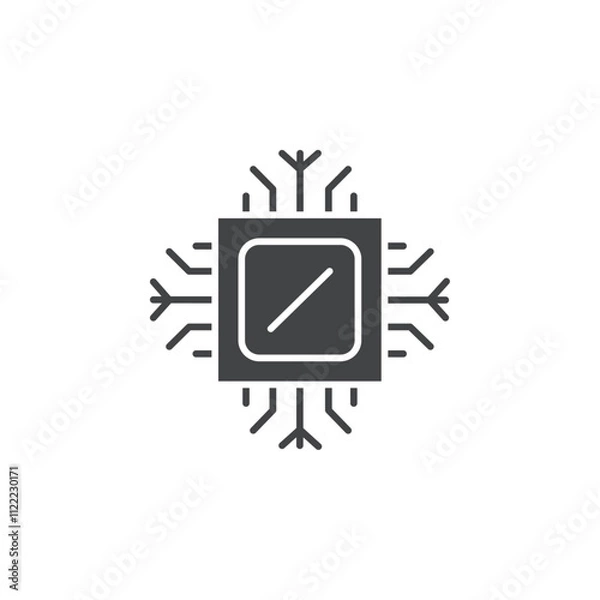 Obraz cpu icon vector logo sign