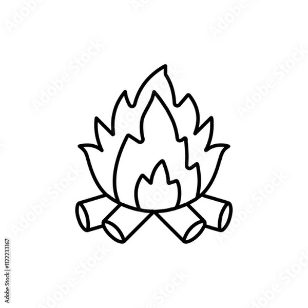 Obraz camp fire icon simple flat vector logo