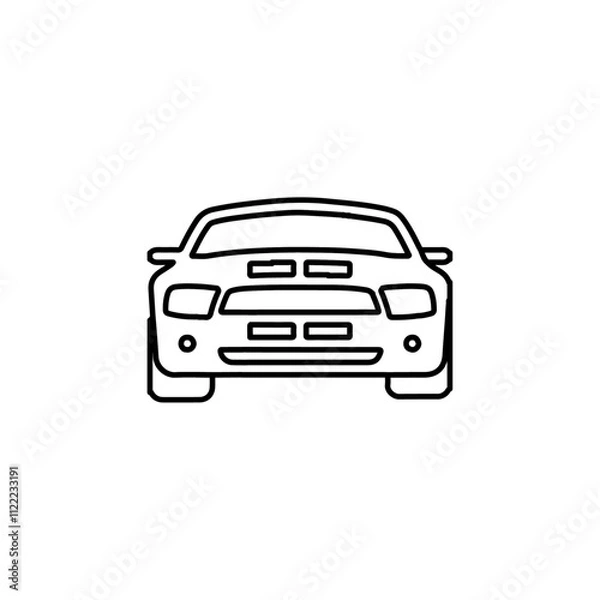 Obraz car icon simple flat vector logo