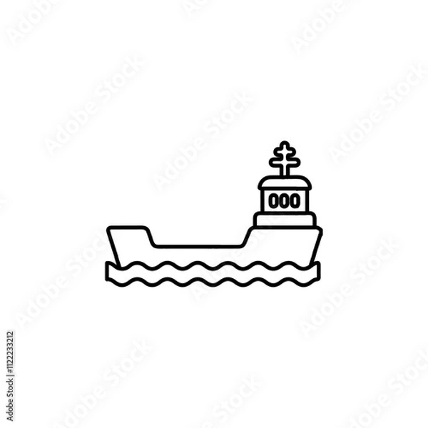 Obraz cargo ship icon simple flat vector logo