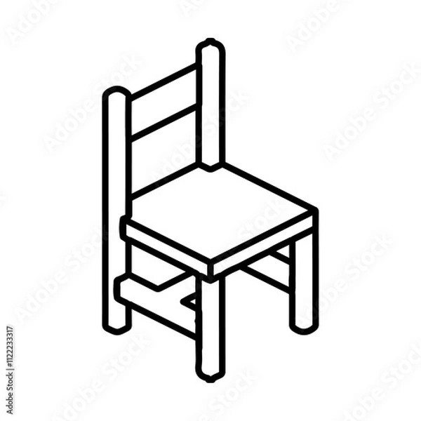 Obraz chair icon simple flat vector logo