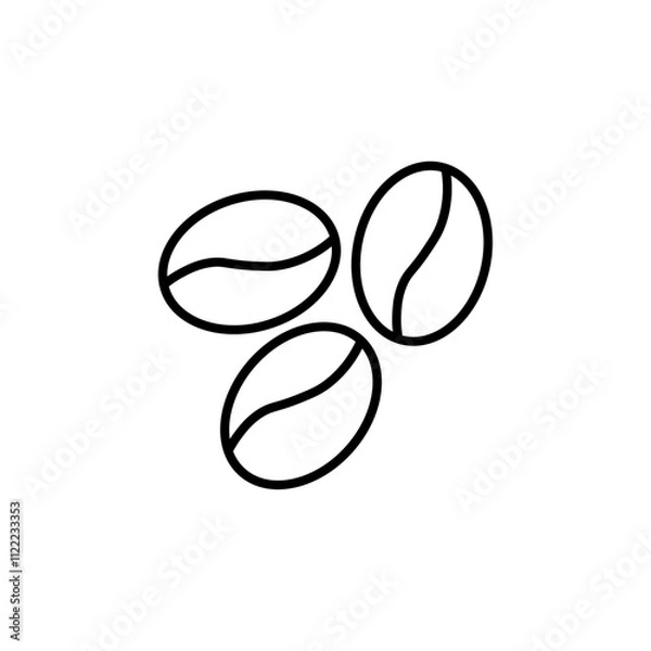 Obraz coffee bean icon simple flat vector logo