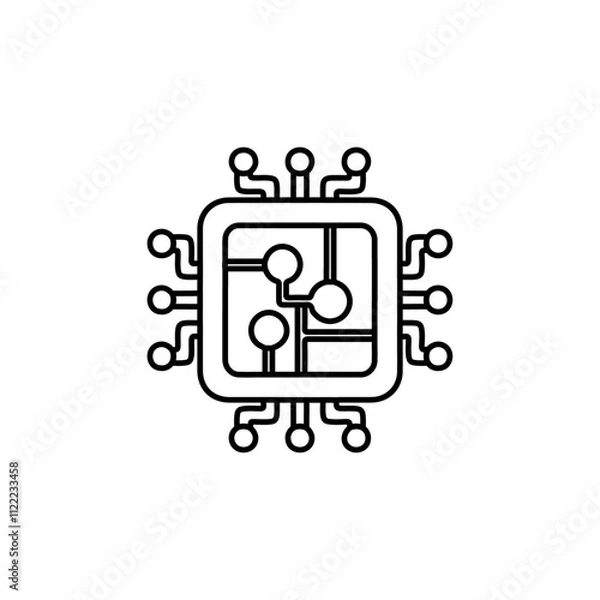 Obraz cpu icon simple flat vector logo