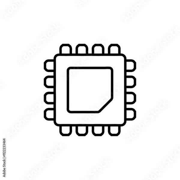 Obraz cpu icon simple flat vector logo