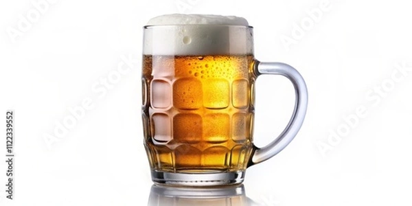 Obraz Beerglass, beer, drink, drunk, glass isolated on white