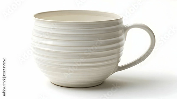 Obraz White Ceramic Mug, Elegant Design, Kitchenware, Tableware, Home Decor