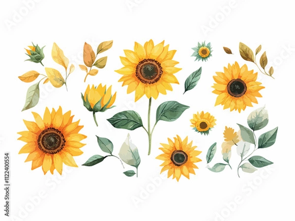 Obraz sunflower isolated on white background