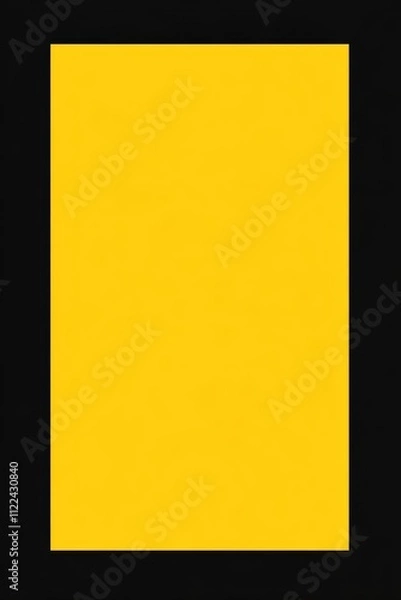 Fototapeta A solid yellow rectangle on a black background, minimalist design.