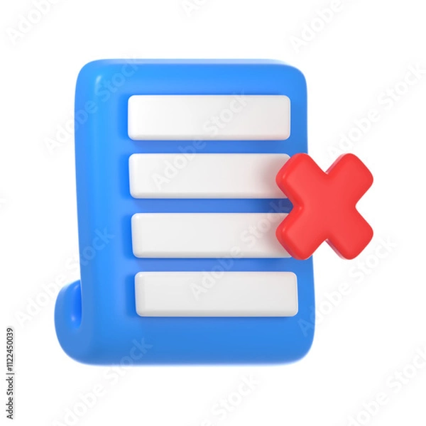 Obraz document decline 3d icon