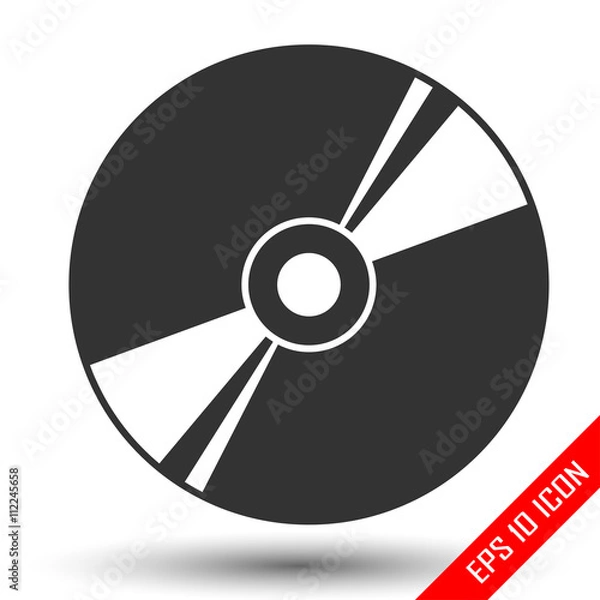 Obraz Disk icon. Disk picture. Disk flat vector. CD. DVD. Laser disc icon.