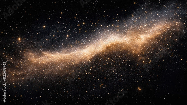 Fototapeta stunning view of galaxy filled with stars and cosmic dust, showcasing beauty of universe. shimmering lights create mesmerizing scene of deep space