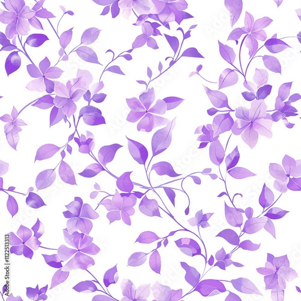 Fototapeta Delicate Purple Floral Seamless Pattern