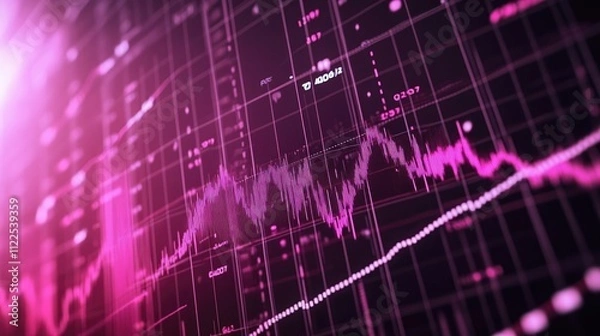 Fototapeta Abstract finance investing background with charts data and graphs,