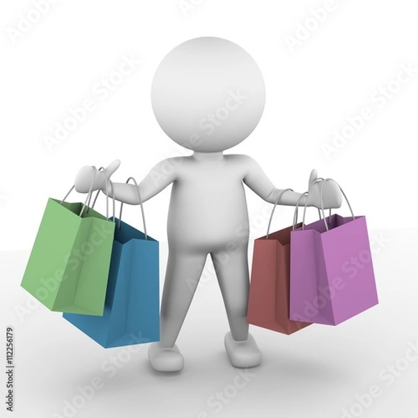 Obraz Shopping people idea render