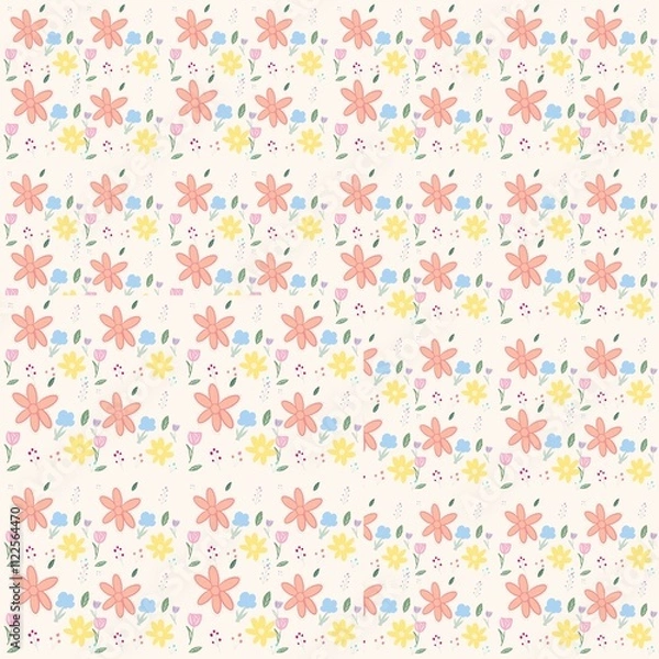 Fototapeta seamless pattern with flowers