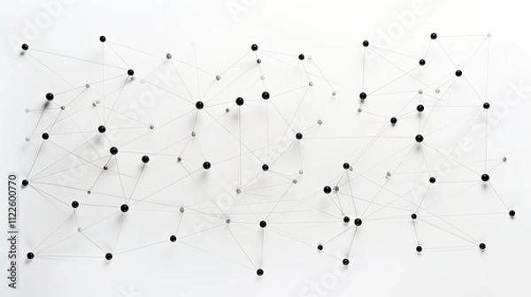 Fototapeta Abstract art depicting network connections and data flow.