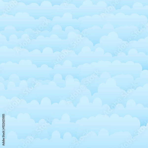 Fototapeta Blue sky and white clouds background. Vector illustration.