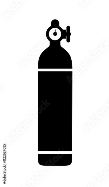 Fototapeta oxygen cylinder icon vector on white background. gas cylinder icon