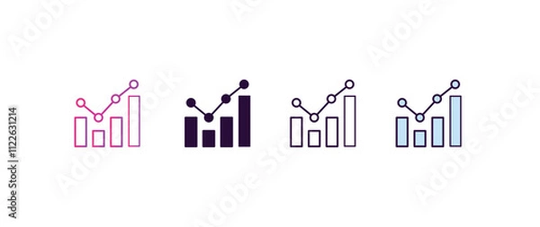 Fototapeta benchmarking gradient, line, filled, colored icon. editable vector from human resources concept. four different style benchmarking icon isolated on white background