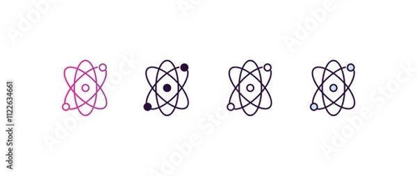 Obraz science gradient, line, filled, colored icon. editable vector from ai and tech concept. four different style science icon isolated on white background
