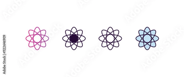 Fototapeta agnosticism gradient, line, filled, colored icon. editable vector from religion concept. four different style agnosticism icon isolated on white background