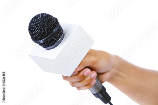 Obraz Bare hand holding microphone