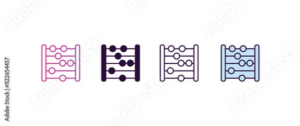 Fototapeta abacus gradient, line, filled, colored icon. editable vector from education concept. four different style abacus icon isolated on white background