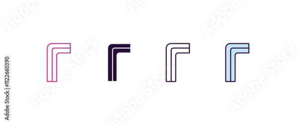Obraz hex key  gradient, line, filled, colored icon. editable vector from construction concept. four different style hex key  icon isolated on white background