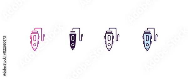 Obraz 3d printing pen gradient, line, filled, colored icon. editable vector from computer concept. four different style 3d printing pen icon isolated on white background