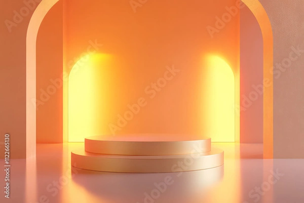 Fototapeta Golden 3d podium 