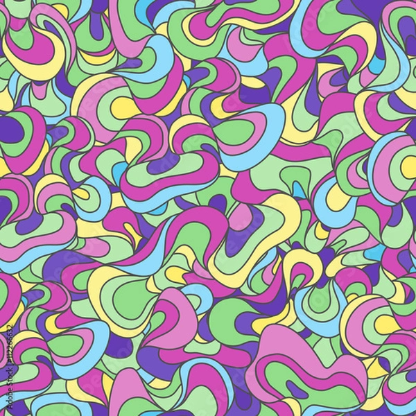 Obraz Sea lettuce inspired rainbow waves seamless pattern