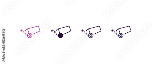 Fototapeta canon gradient, line, filled, colored icon. editable vector from army and military concept. four different style canon icon isolated on white background