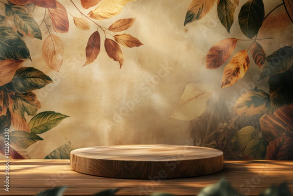 Obraz Green 3d podium with stone 