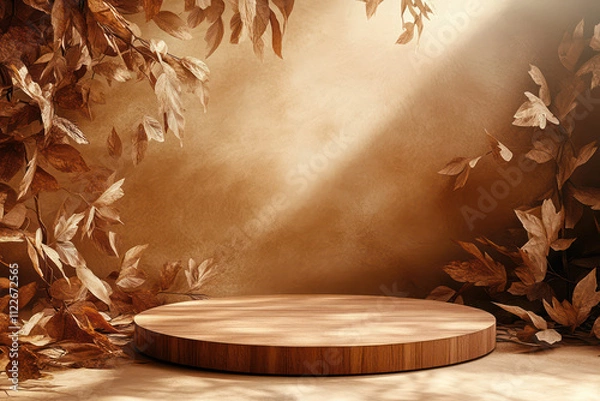 Obraz Green 3d podium with stone 