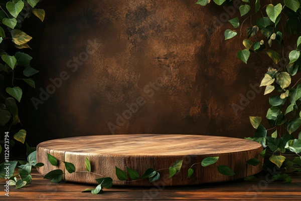 Obraz Green 3d podium with stone 