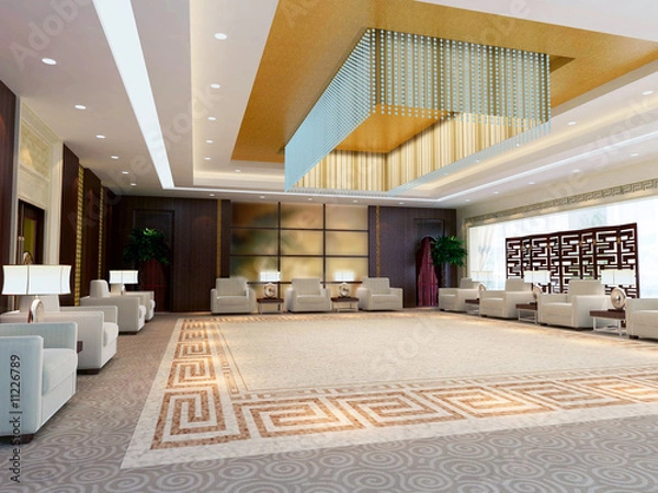 Fototapeta 3d large reception room rendering