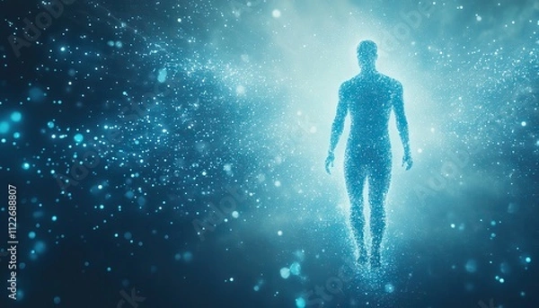 Fototapeta A Celestial Being Ascends Through Sparkling Stardust
