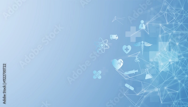 Fototapeta health care icon pattern medical innovation concept background design